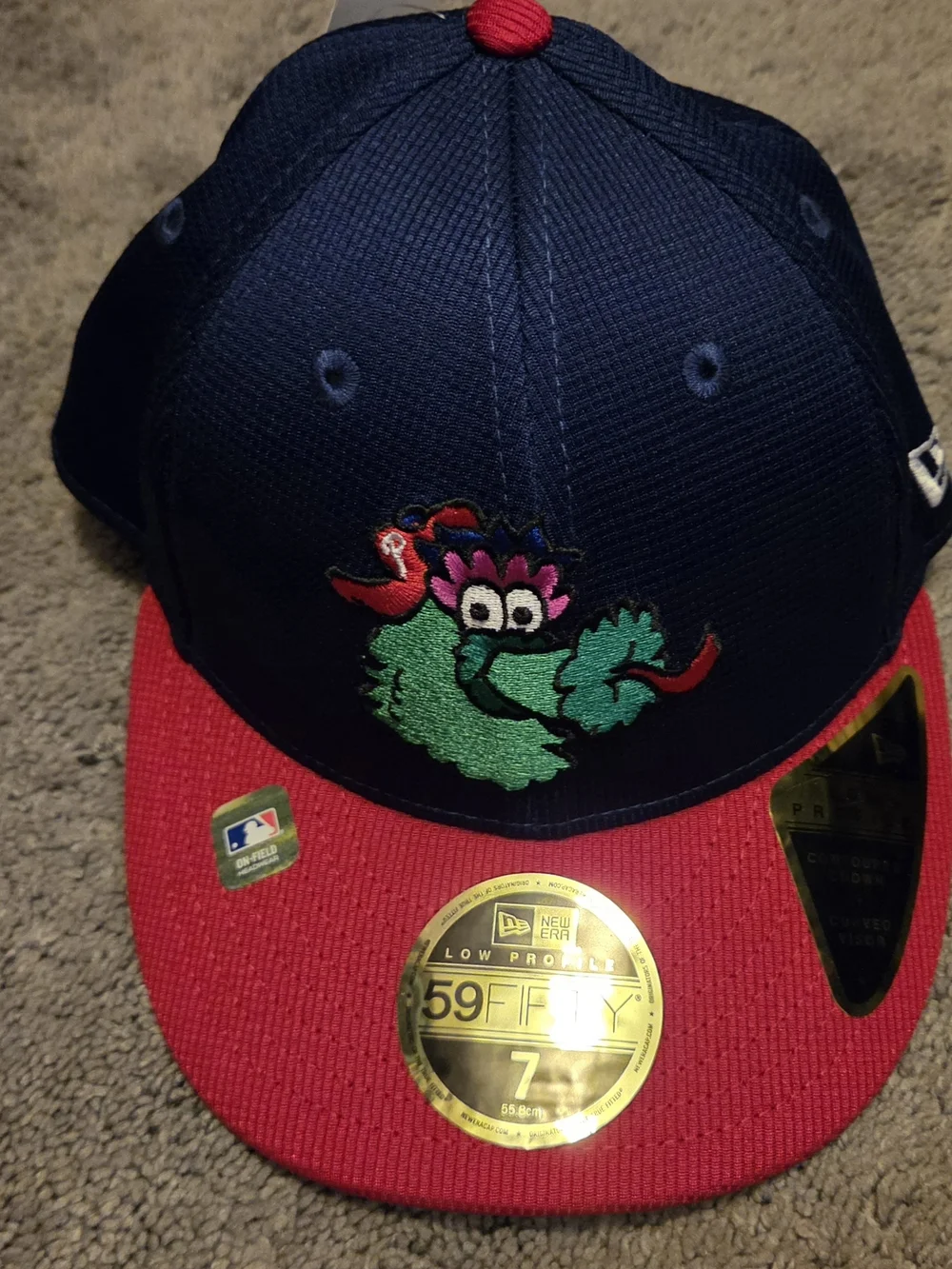 New Era 59FIFTY Fitted Cap - Navy & Red with Green Mascot
